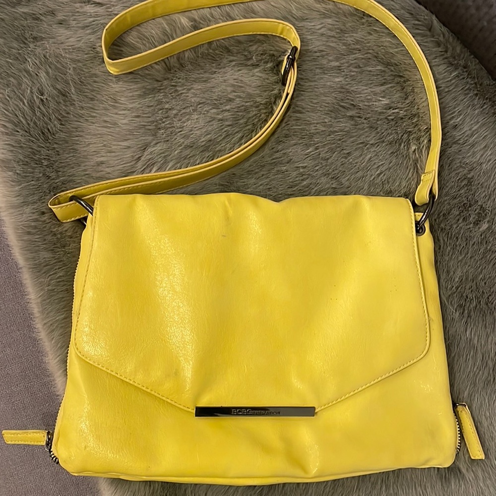 BCBG Yellow Flap Crossbody Purse